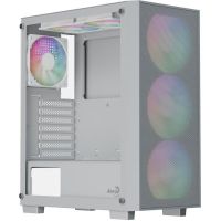 caja pc gaming aerocool b509a flow argb blanco vidrio templado