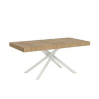 mesa extensible 90x160264 cm karida roble natural patas blanca
