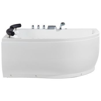 Bañera De Hidromasaje De Acrílico Sanitario Blanco Con Led Derecha Doble 158 X 113 Cm Diseño Moderno Paradiso