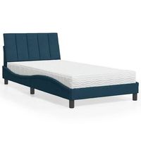 cama con colchon hanko terciopelo azul 100x200 cm vidaxl