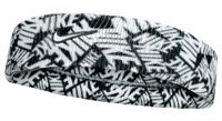 cinta para la cabeza con esponja estampada nike swoosh classic negro blanco