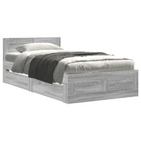 cama con cabecero madera de ingenieria gris sonoma 75x190 cm vidaxl