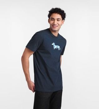 Harmont & Blaine para hombre. IRQ403021055S Camiseta con estampado de perro salchicha en 3D azul (M), Casual, Algodón, Manga corta