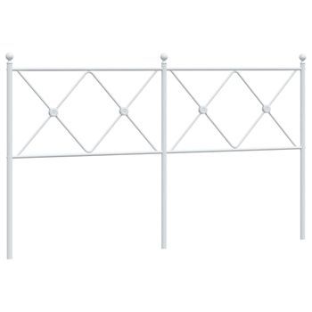 Cabecero Cama Mueble De Dormitorio De Metal 160 Cm Blanco M02_0006780