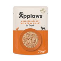applaws cat natural en caldo 12 x 70 g - pechuga de pollo con filete de atun