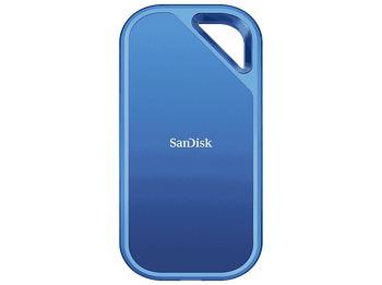 Disco duro SSD externo 2 TB - Sandisk Creator Pro Portable SSD, Hasta 2000/MBs de lectura, IP65, USB-C, Azul