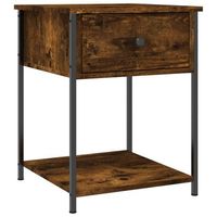 mesita de noche con cajon y estante 44 x 45 x 58 cm madera contrachapada marron y hierro dec033650