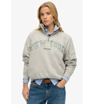 Superdry para mujer. W2012259A Sudadera Athletic gris (S), Casual, Algodón