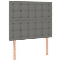 pack 2 uds cabeceros cama  panel de cabeceras de tela gris oscuro 100x5x7888 cm