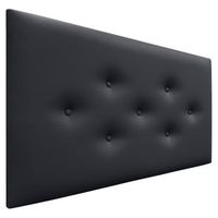 dhome cabecero de polipiel con 3 hileras intercaladas de botones cabezal tapizado cama lujo negro 90cm