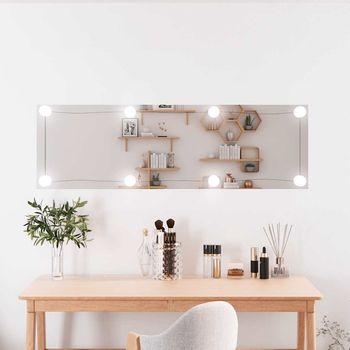 Espejo Decorativo | Espejo De Pared Rectangular Con Luces Led Vidrio 30x100 Cm Cfw370763