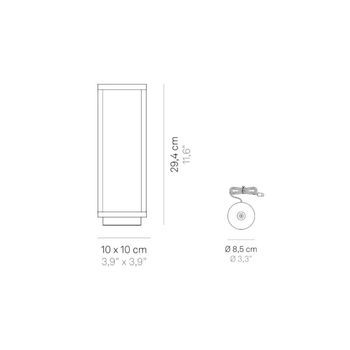 Farol De Mesa Led Gris Oscuro De 2,2 W A Pilas, Ip54, Color Azafrán, 3000 K, 12 Horas De Potencia Máxima, Aluminio