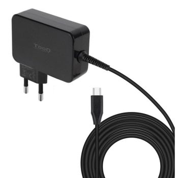 Cargador portátil TooQ TQLC-USBCGAN100PD GaN USB-C PD 100W 1 Puerto 1.8m Negro
