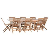 mesa comedor set 9 teca 180x100x75 10800 extensib