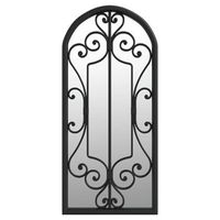 espejo de jardin hierro negro para uso exterior 100x45 cm vidaxl