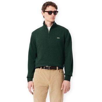 Lacoste Jersey Zipped High Neck Wool Sweater - Vert para hombre