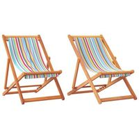 pack 2 uds sillon de playa sillas de playa plegables tela multicolor