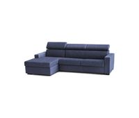sofa fixo com peninsula de madeira