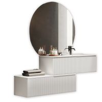 mueble de bano banera derecha 4 piezas en mdf blanco mate