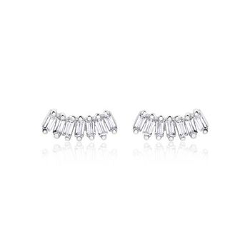 Pendientes de mujer de plata 925 con circonita