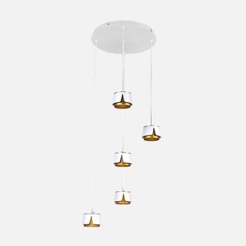 Fabrilamp Plafon Domenica 5 X Gx53 Blanco Oro 45w 4000k 4000lm Bombillas