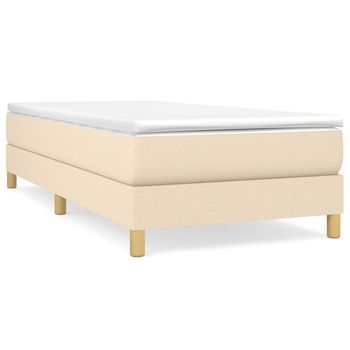 Cama Tapizada 203x100x25 Cm Tejido - Crema
