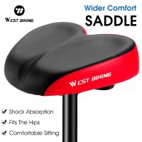 west biking sillin de bicicleta ancho y comodo doble amortiguacion cuero pu impermeable asiento ergonomico para bicicletas de montana electricas y plegables accesorios de ciclismo