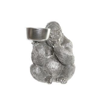 Figura Resina 32x26,5x36 Gorila Plateado