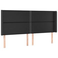 cabecero cama mueble de dormitorio con led cuero sintetico 163 x 16 x 118128 cm negro m020000334