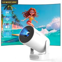 proyector portatil magcubic hy300 pro plus 290ansi decodificacion nativa 720p 8k wifi6 dual android 14 allwinner h726 bt54 cine en casa con control remoto por voz