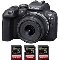 EOS R10 + RF-S 18-45mm F4.5-6.3 IS STM + 3 SanDisk 64GB Extreme PRO UHS-II SDXC 300 MB/s + PDF MCZ D
