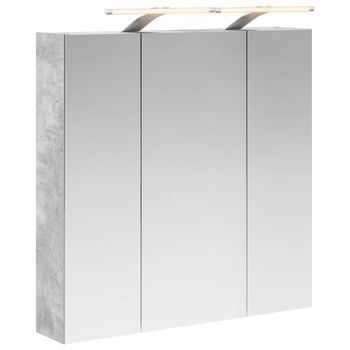 Armario Con Espejo De Baño | Mueble De Baño Gris Concreto 70 X 14,5 X 70 Cm