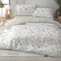 juego funda nordica 50 algodon cama de 180 cm - salvia - burrito blanco