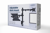 soporte de mesa gembird ajust con brazo para monitor y bandeja para portatil