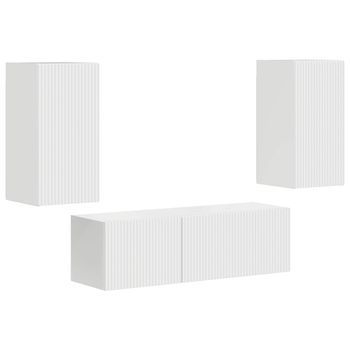 Conjunto De Mueble Para Tv De Pared 4 Uds. Brillante Vidaxl