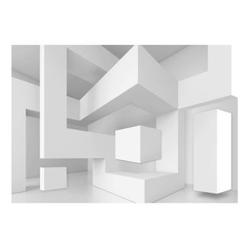 Papel Pintado 3d - Geometría Blanca (400x280 Cm)