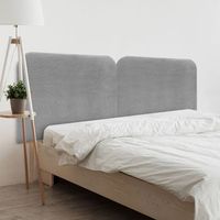 dhome cabecero mostaza curvo tapizado en pana 210cm dual con patas altura 125cm para pared acustico absorbente cabezal cama dormitorio mostaza 210cm dual