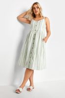 yours vestido tirantes de rayas verdes en algodon mujer curvy y tallas grandes yours