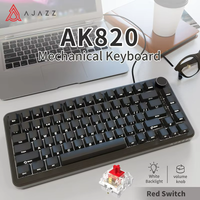ajazz ak820 teclado mecanico para juegos con cable interruptores de intercambio en caliente con retroiluminacion rgb diseno compacto al 70 compatible con pcmac