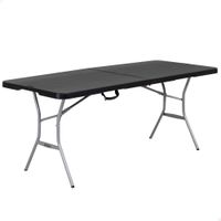 mesa plegable rectangular lifetime tablero hdpe y estructura de acero 183x76x73 cm negra