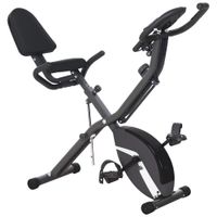 sportnow bicicleta estatica plegable con resistencia magnetica monitor lcd y bandas para brazos 43x97x109 cm negro