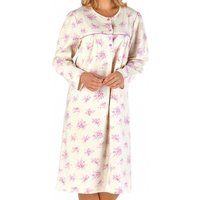 modern floral round neck long sleeve flannel nightdress