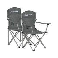 sillas de camping exterior respaldo alto apoyabrazos bolsillo para tazas gris pizarra
