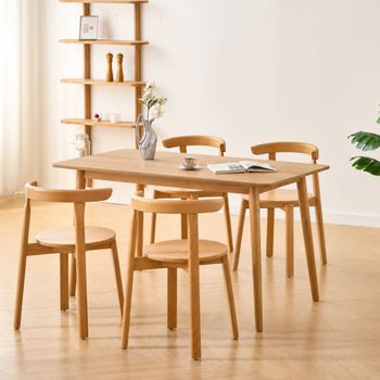 Mesa de comedor en madera de pino l120