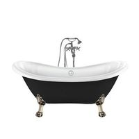 banera con patas darlington negra 175 cm patas leon bronce envejecido