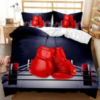juego de funda nordica para juegos de boxeo juego de cama de boxeo rojo y azul juego de boxeo deportivo competitivo funda de edredon de poliester doble queen king