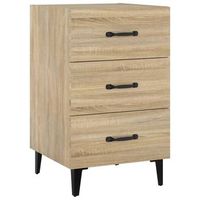 mesita de noche  mesa auxiliar  mesilla madera de ingenieria roble sonoma 40x40x66 cm