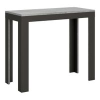 consola extensible 90x40196 cm efecto madera gris cemento hierro