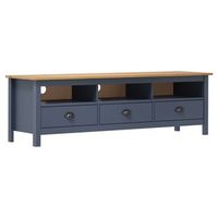mueble de tv hill madera maciza de pino gris 158x40x47 cm vidaxl