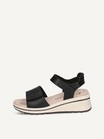 caprice heeled sandal black made of leather with wedge heel size 36